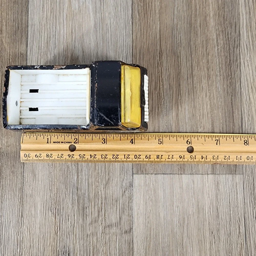 Vintage Tonka Black Pressed Steel Pickup Truck White Bed Yellow Window USA 4.25